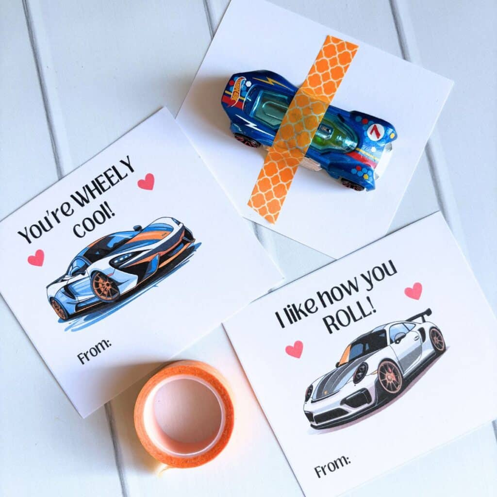 Free Printable Race Car Valentines For Kids! - Simply Full Of Delight regarding Free Printable Hot Wheels Valentines