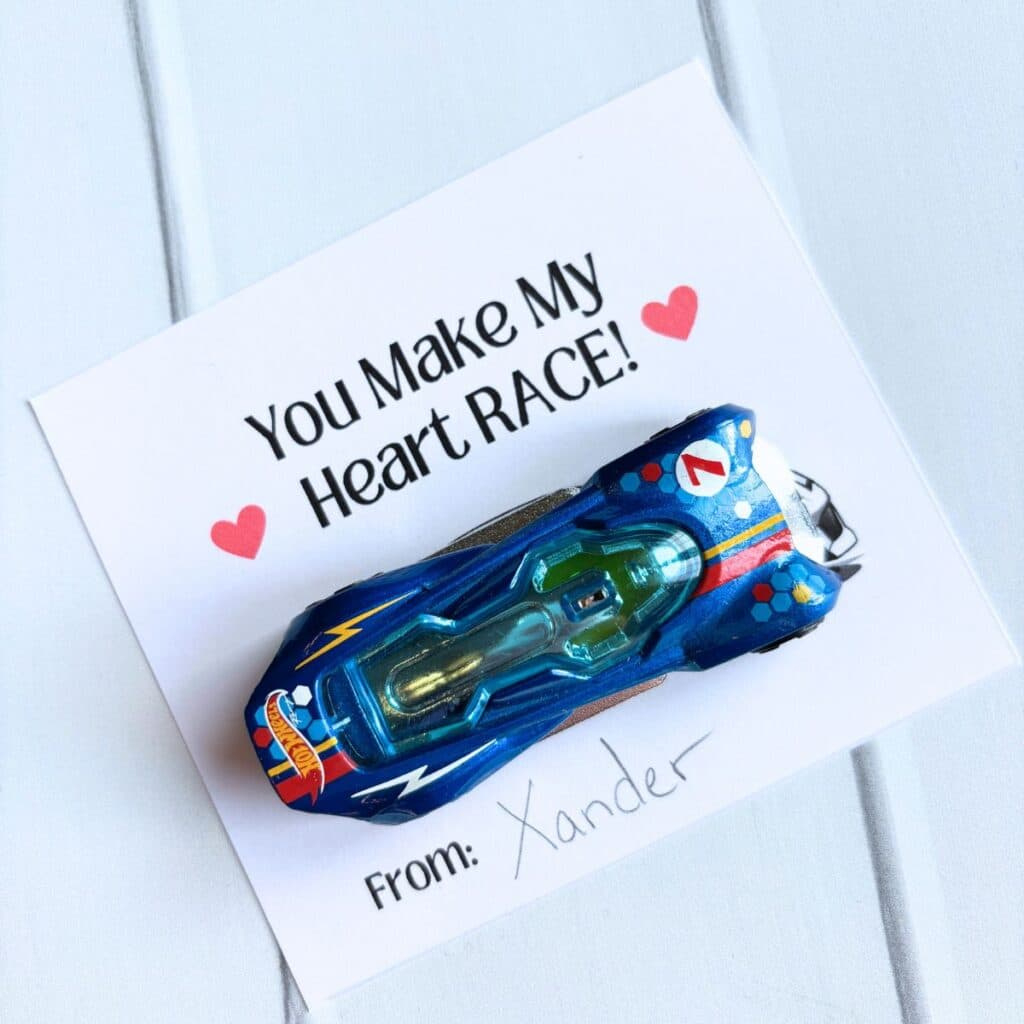 Free Printable Race Car Valentines For Kids! - Simply Full Of Delight with Free Printable Hot Wheels Valentines