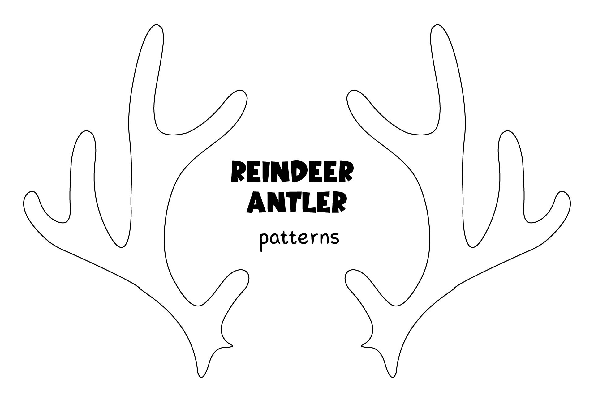 Free Printable Reindeer Antler Template - Educational Printable for Reindeer Antlers Template Free Printable