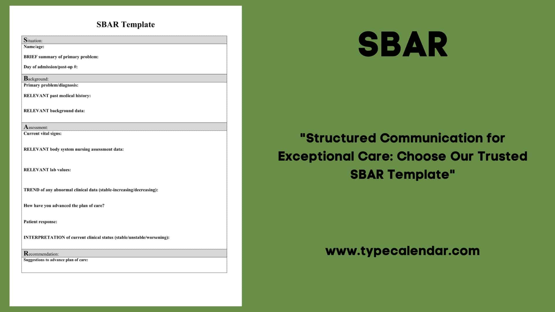 Free Printable Sbar Template [For Nursing, Business] Blank Example with regard to Free Printable Sbar Template