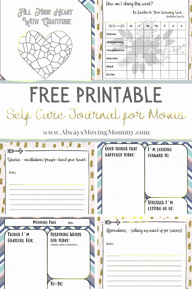 Free Printable Self Care Journal For Moms - Always Moving Mommy intended for Free Printable Self Care Journal