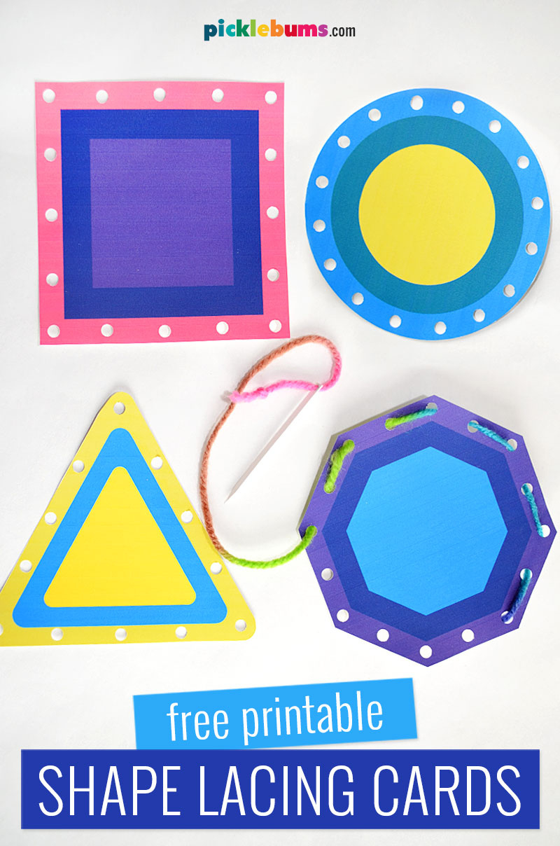 Free Printable Shape Lacing Cards - Picklebums throughout Lacing Cards Free Printable