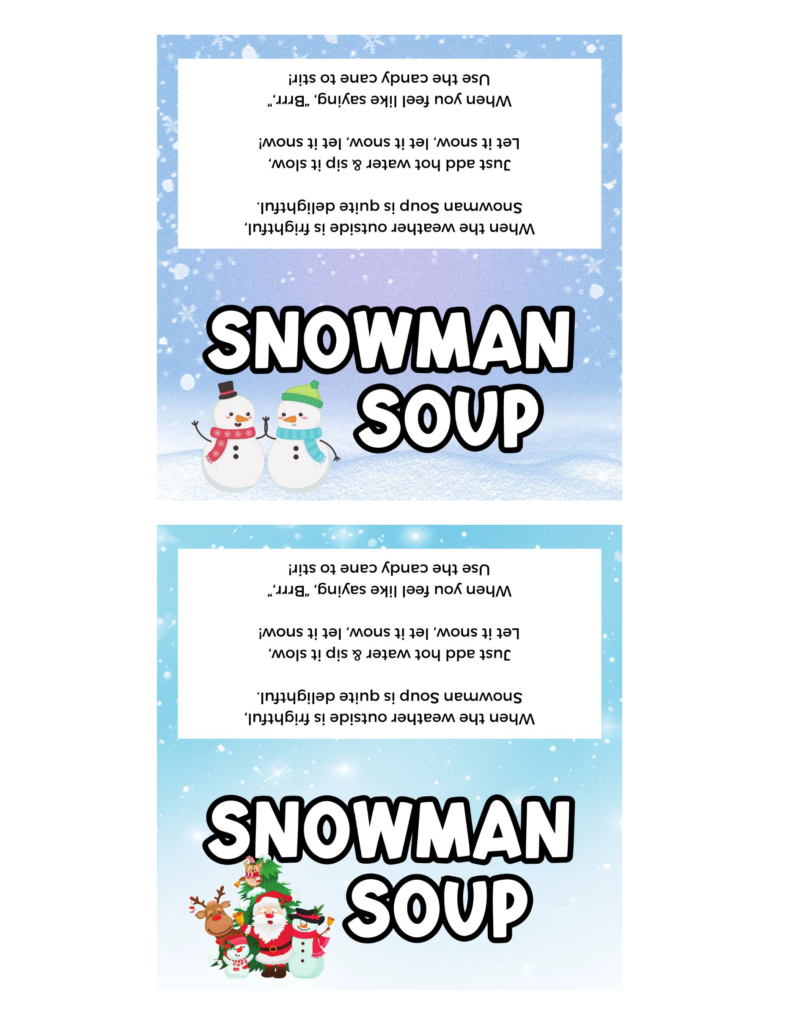 Free Printable Snowman Soup Bag Topper | Baking You Happier for Snowman Soup Free Printable Bag Toppers