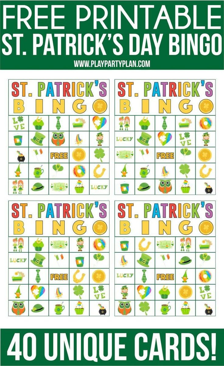 Free Printable St. Patrick&amp;#039;S Day Bingo Game - Play Party Plan intended for St Patrick&amp;amp;#039;s Day Bingo Cards Printable