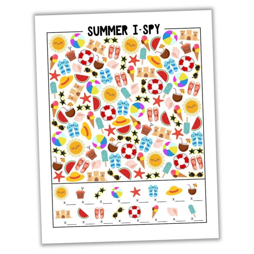Free Printable Summer I Spy Worksheet (+ Answer Key!) - The Craft inside I Spy Free Printable