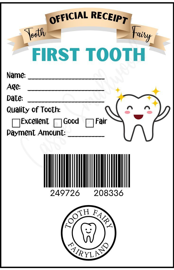 Free Printable Tooth Fairy Receipt For First Tooth regarding Tooth Fairy Receipt Printable Free