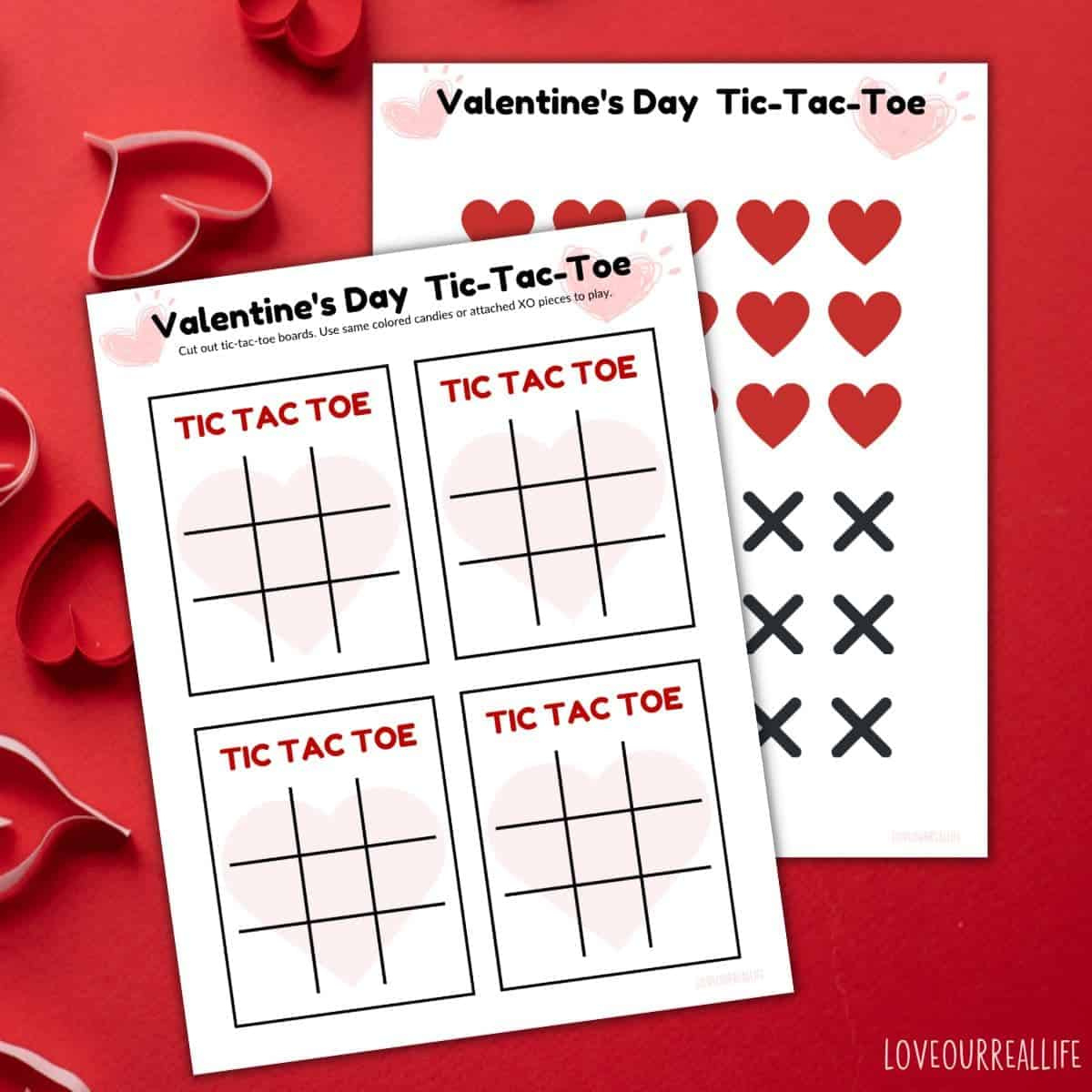 Free Printable Valentine Tic Tac Toe Cards ⋆ Love Our Real Life regarding Tic Tac Toe Valentine Free Printable