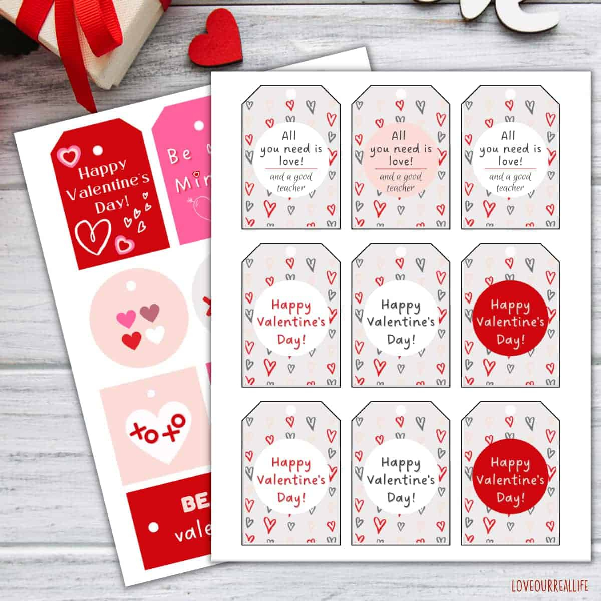 Free Printable Valentine&amp;#039;S Gift Tags For Teachers ⋆ Love Our Real in Teacher Valentine Printable Free