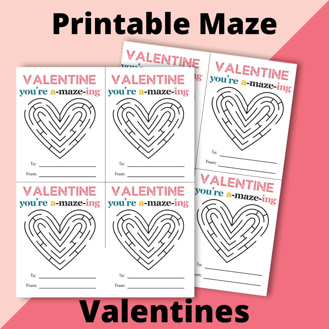 Free Printable Valentines Maze Cards - Brooklyn Berry Designs inside Free Printable Valentine Maze