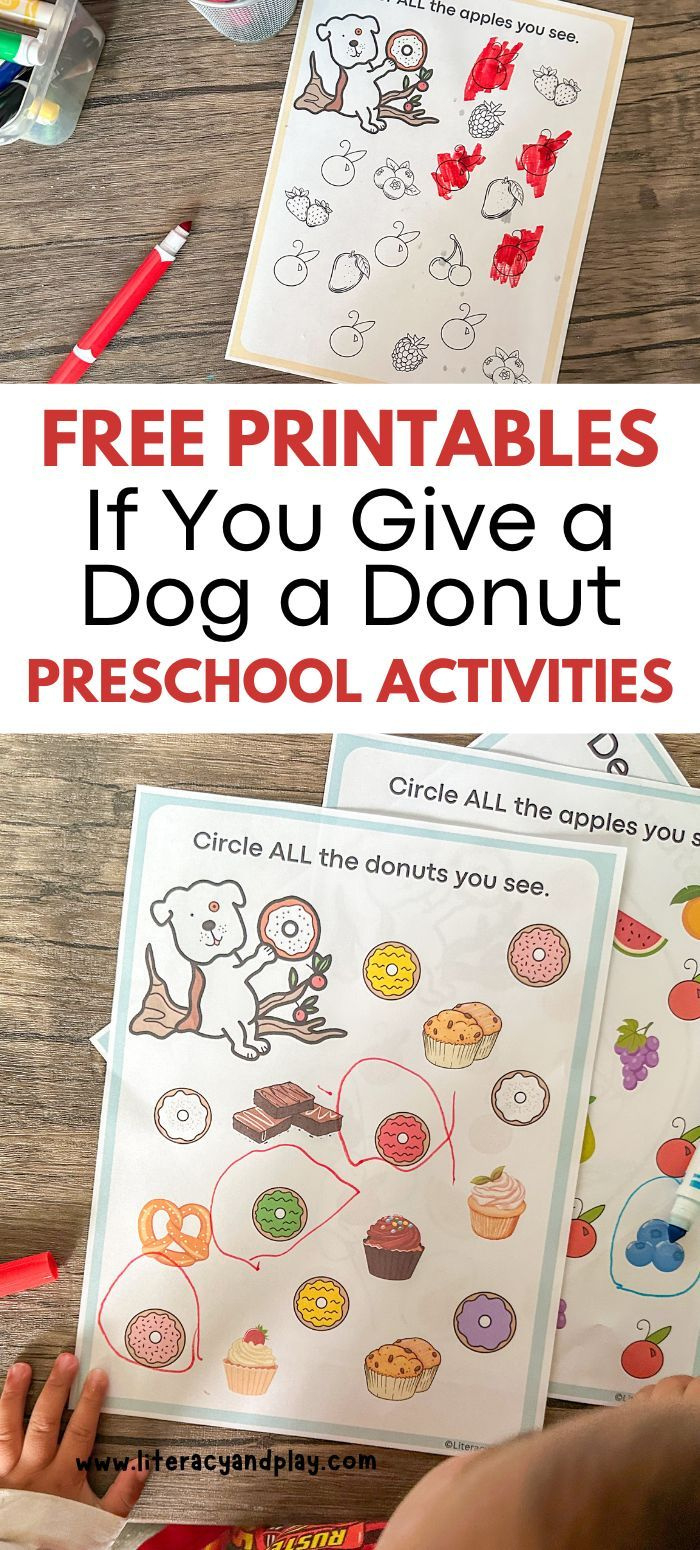 Free Printables If You Give A Dog A Donut Preschool Activities throughout If You Give a Dog a Donut Free Printables