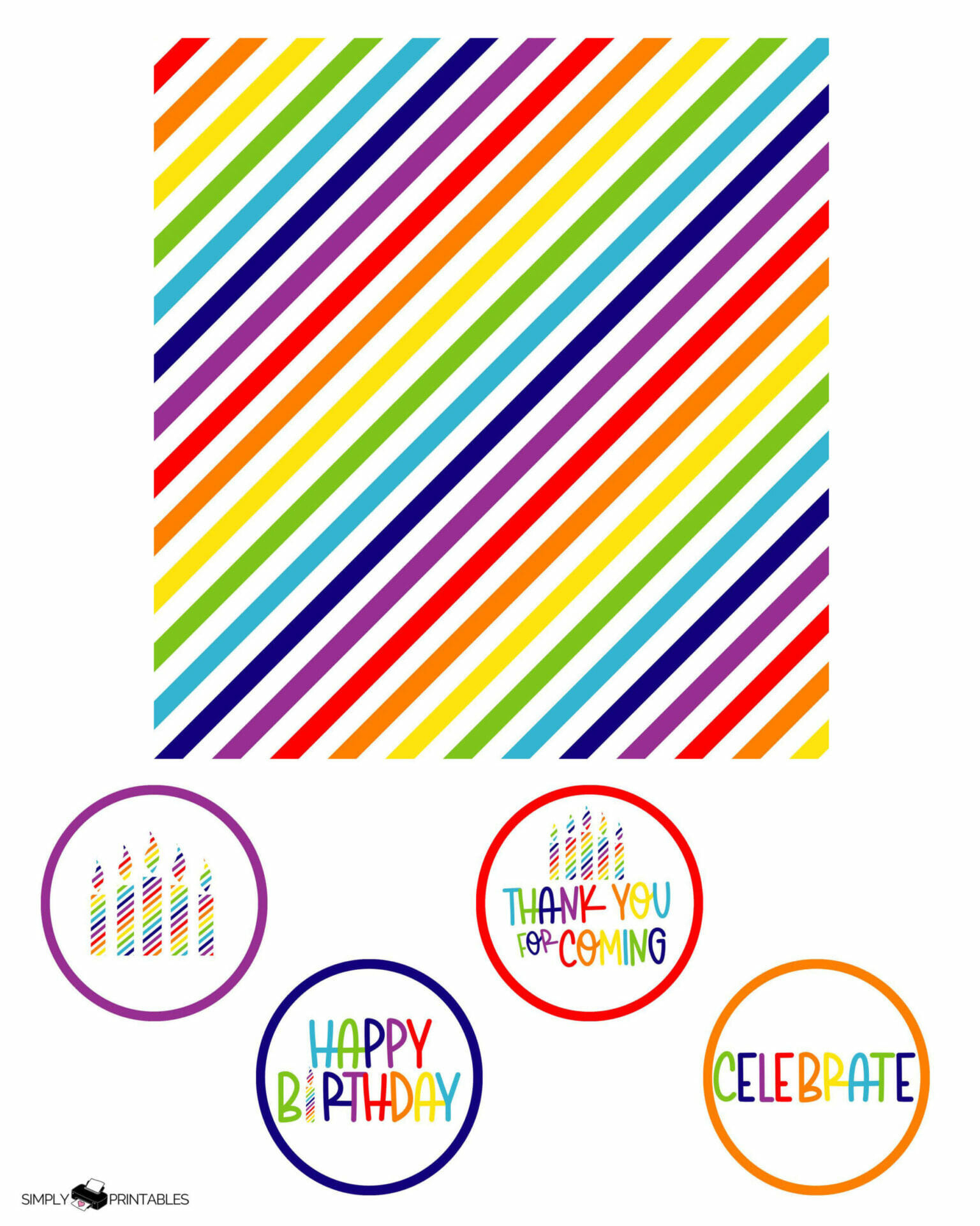 Free Printables Rainbow Birthday Party Favors And Invitation with regard to Free Printable Rainbow Gift Tags