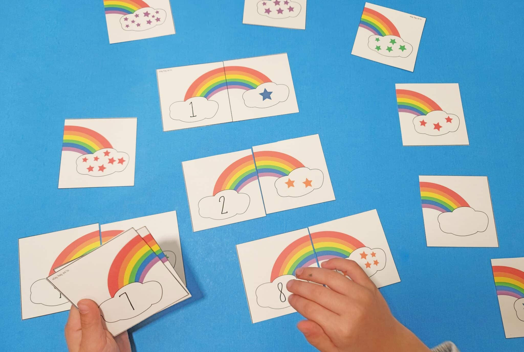 Free Rainbow Counting Puzzles in Counting on a Rainbow Free Printable