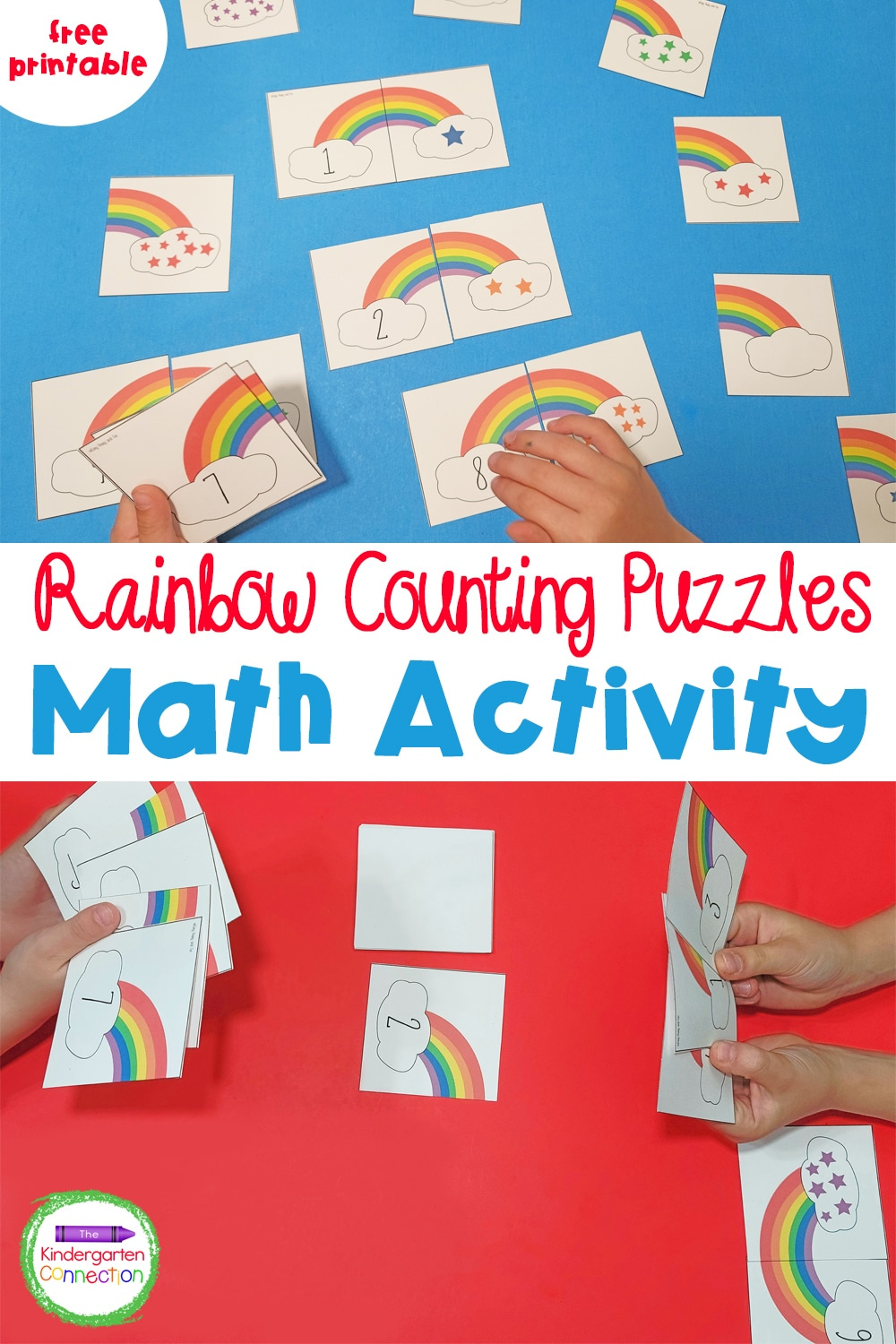 Free Rainbow Counting Puzzles pertaining to Counting On A Rainbow Free Printable