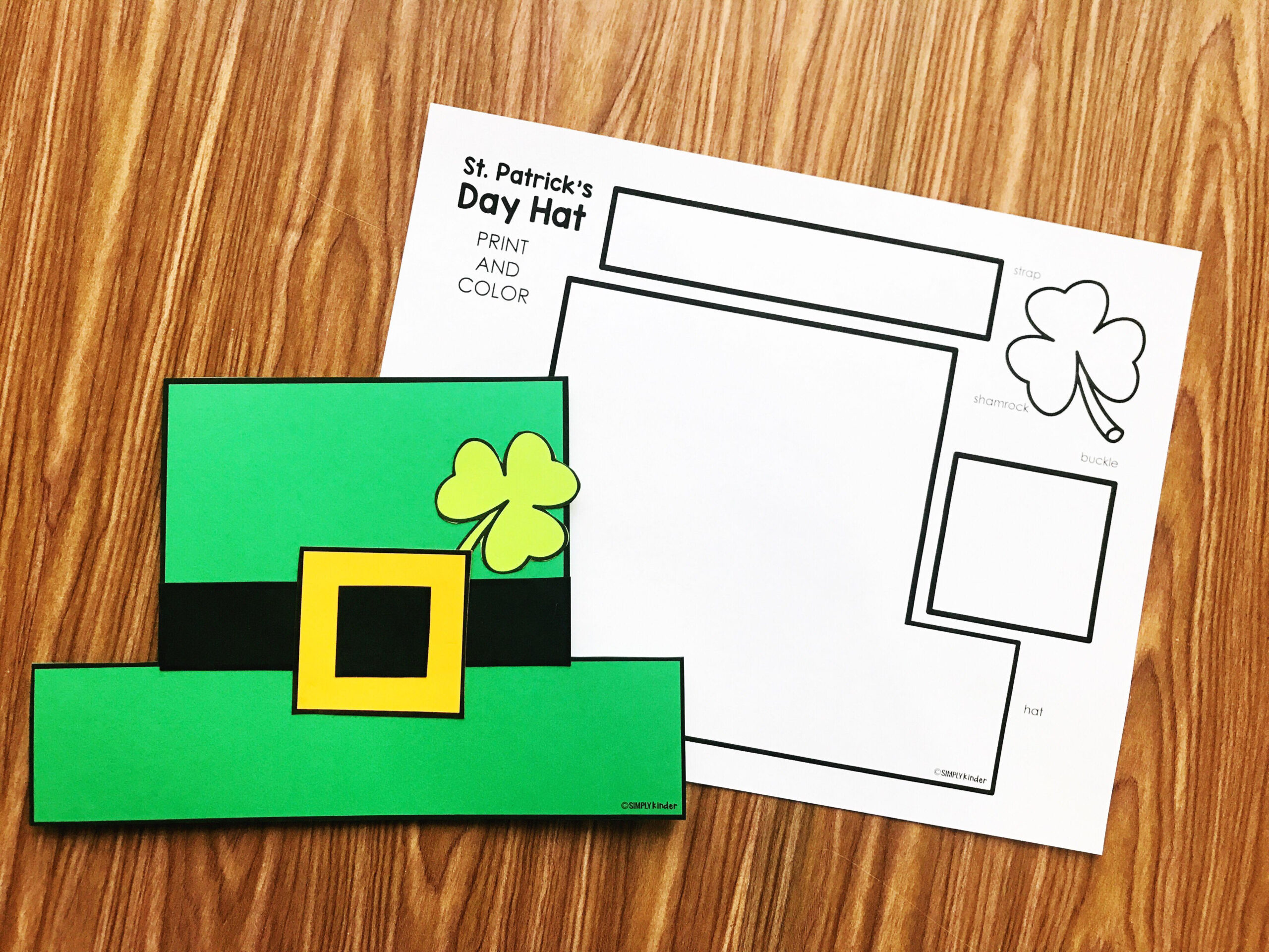 Free St. Patrick&amp;#039;S Day Hat - Simply Kinder regarding Free Printable Leprechaun Hat Template