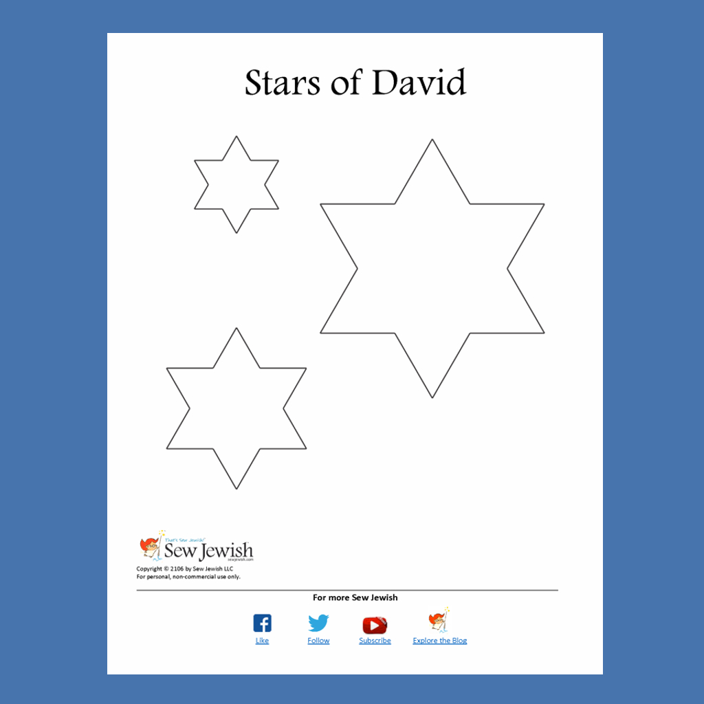 Free Star Of David Pattern [Pdf] | Sew Jewish pertaining to Star of David Printable