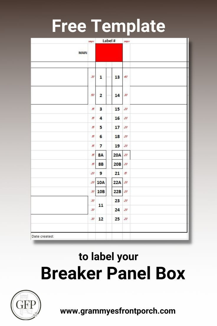 Free Template To Label Your Breaker Panel Box! with Free Printable Circuit Breaker Directory Template