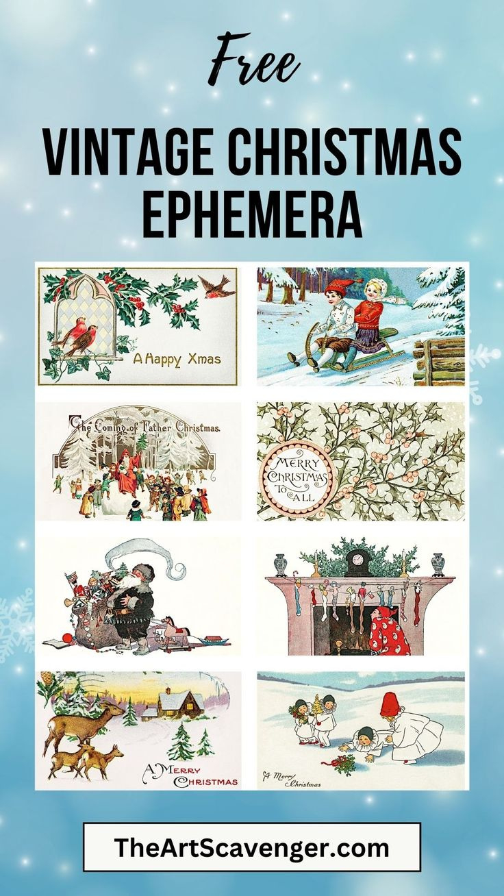 Free Vintage Christmas Ephemera Printable throughout Free Printable Christmas Ephemera
