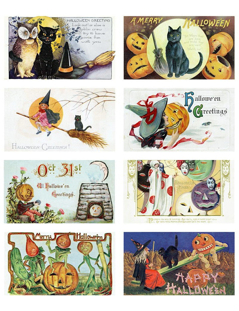 Free Vintage Halloween Printables — The Art Scavenger in Printable Vintage Halloween Cards