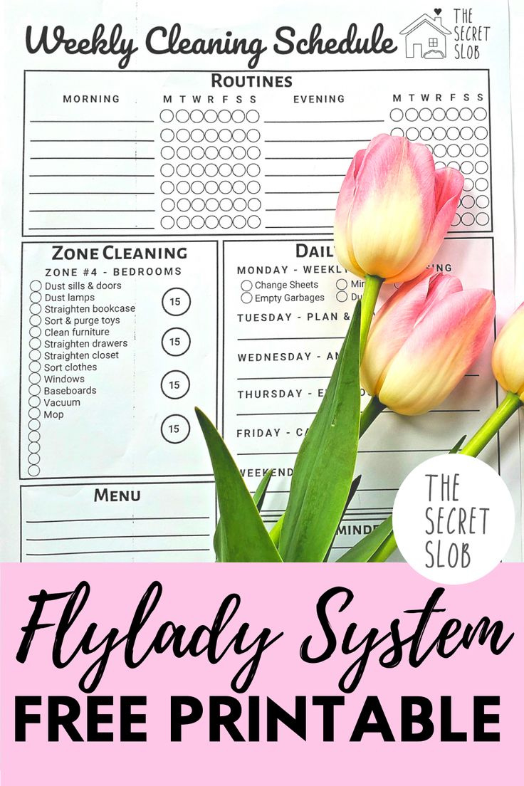 Free Weekly Cleaning Printable pertaining to Free Fly Lady Printables