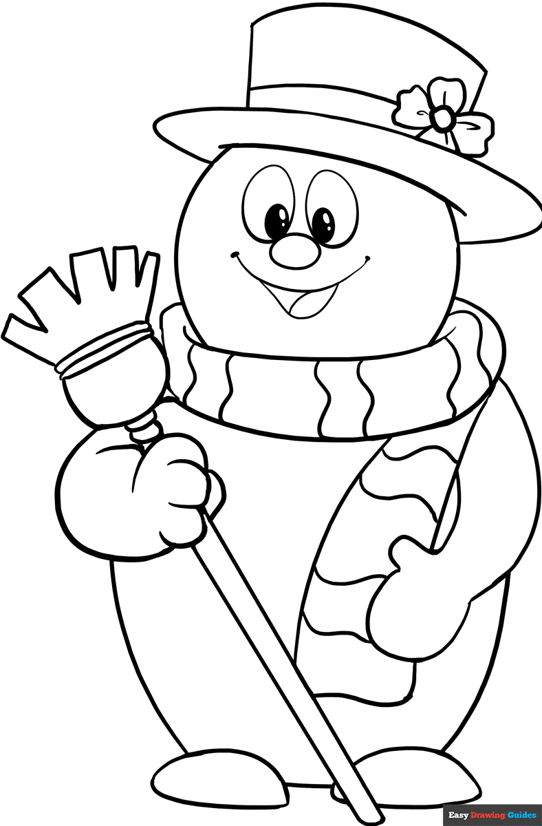 Frosty The Snowman Coloring Page | Easy Drawing Guides in Frosty The Snowman Printable