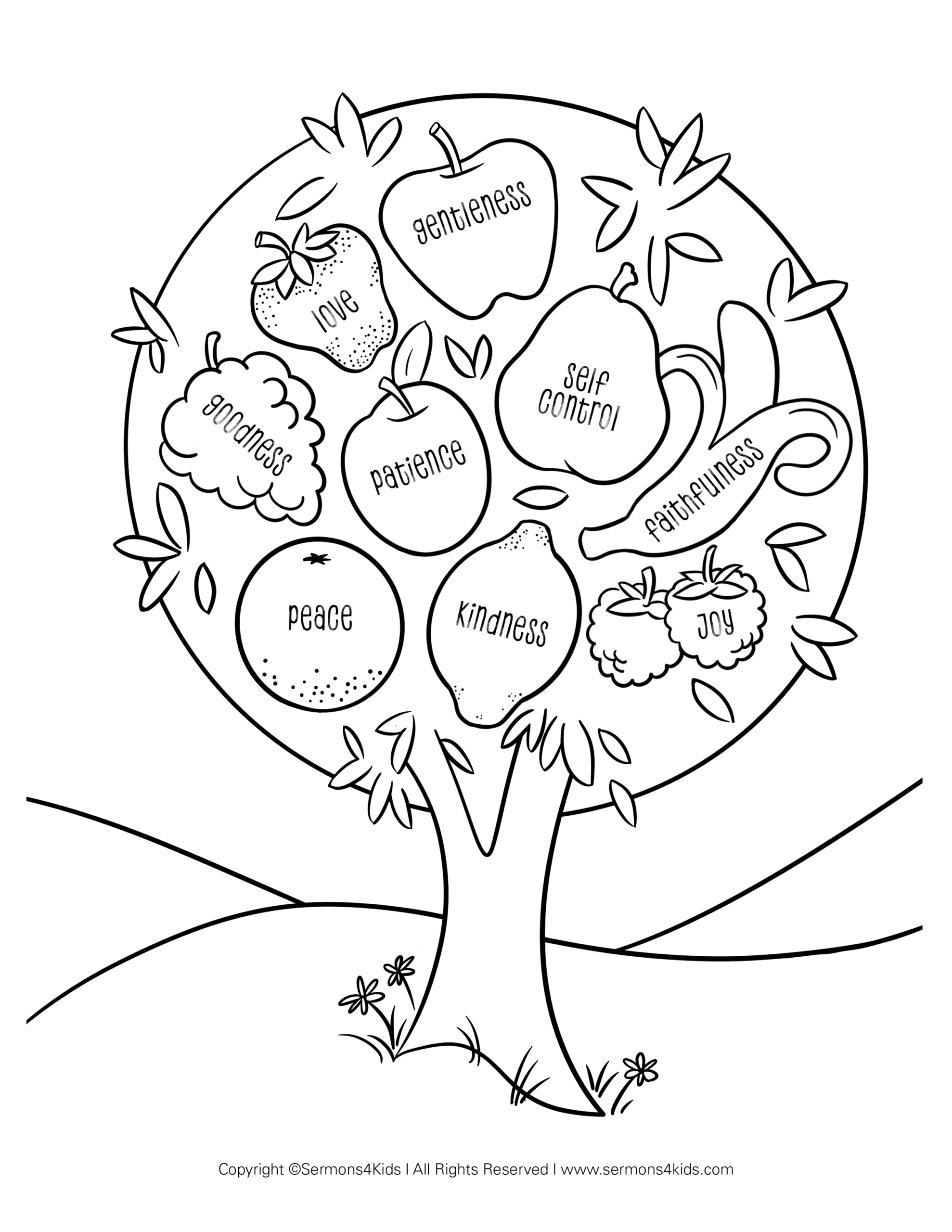 Fruit Of The Spirit | Children&amp;#039;S Sermons From Sermons4Kids intended for Free Printable Fruit of the Spirit Coloring Pages