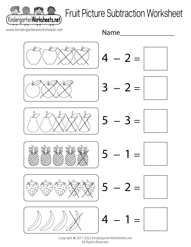 Fruit Picture Subtraction Worksheet - Free Printable, Digital, &amp;amp; Pdf for Fruit Picture Subtraction Worksheet