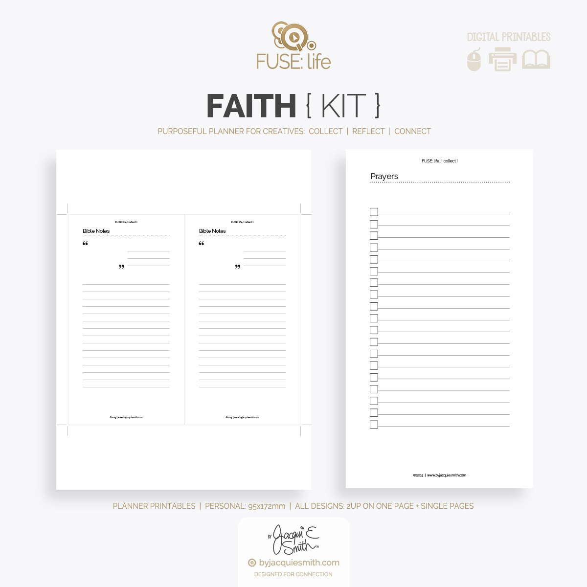 Fuselife Faith Printable Planner Kit | Byjacquiesmith throughout Free Faith Planner Printables