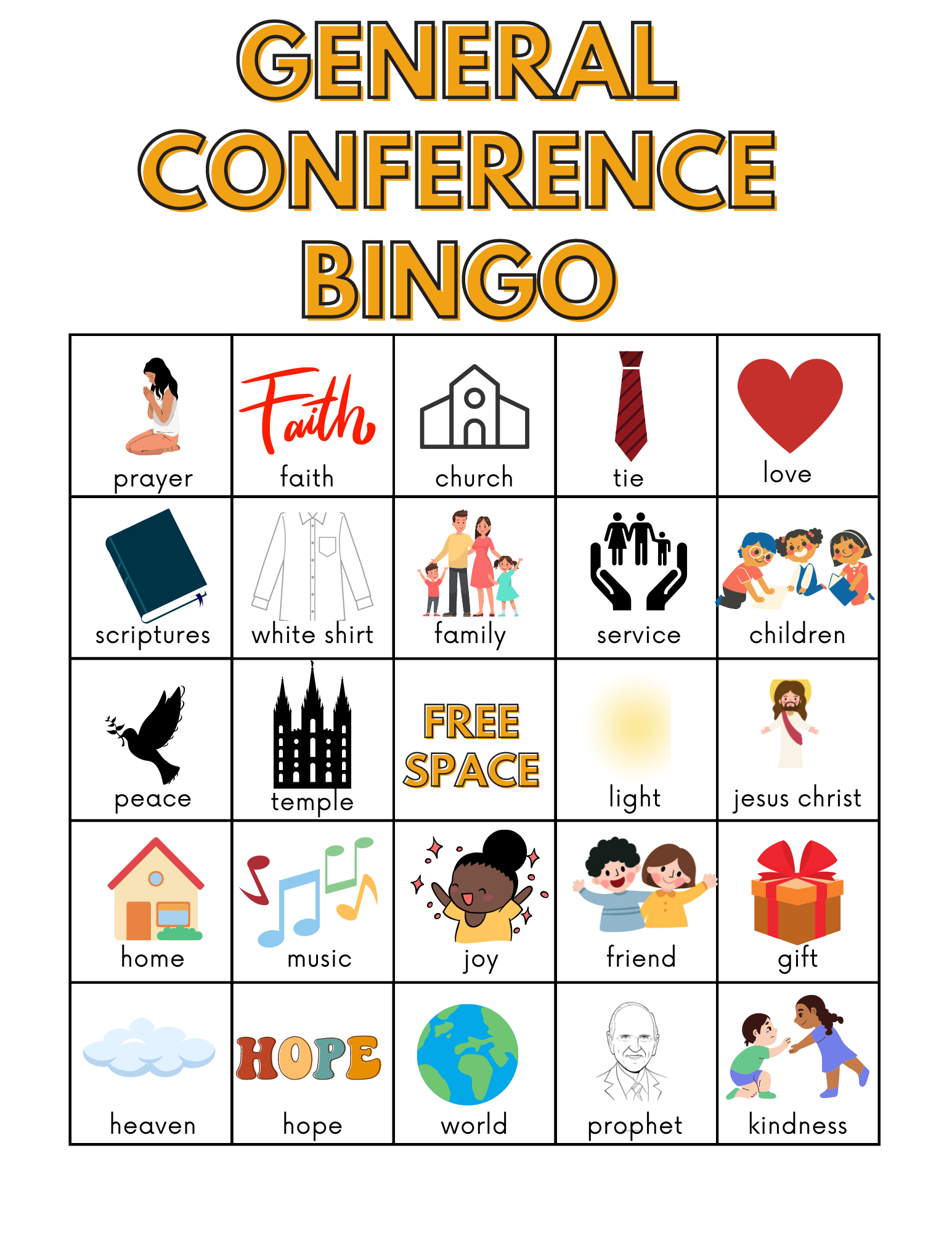 General Conference Bingo Free Printable 2025 - Lola Lambchops in General Conference Bingo Free Printable 2025