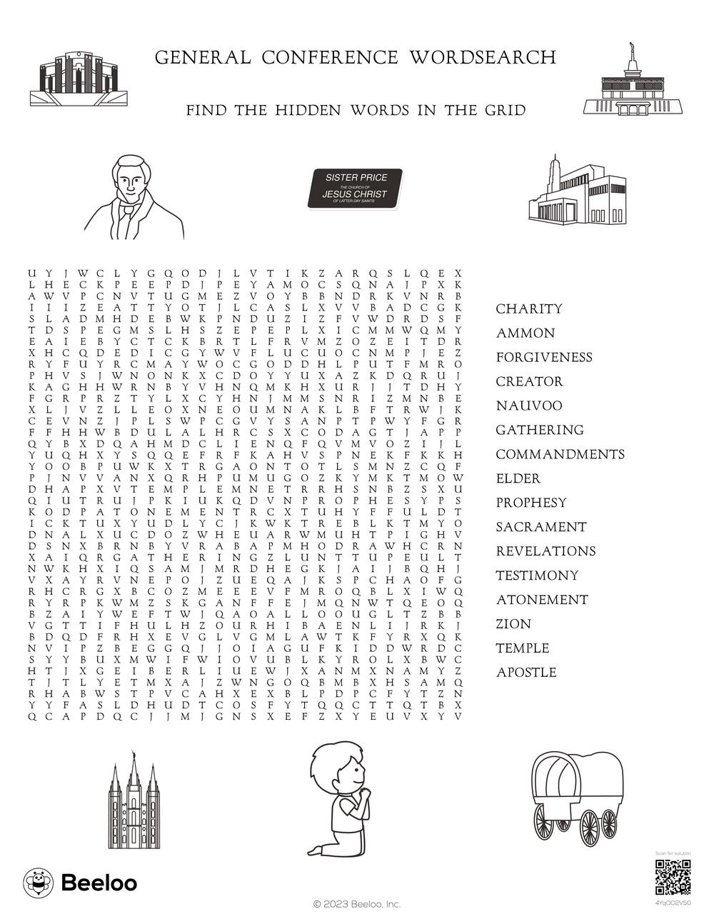 General Conference Wordsearch • Beeloo Printable Crafts And within General Conference Word Search Printable