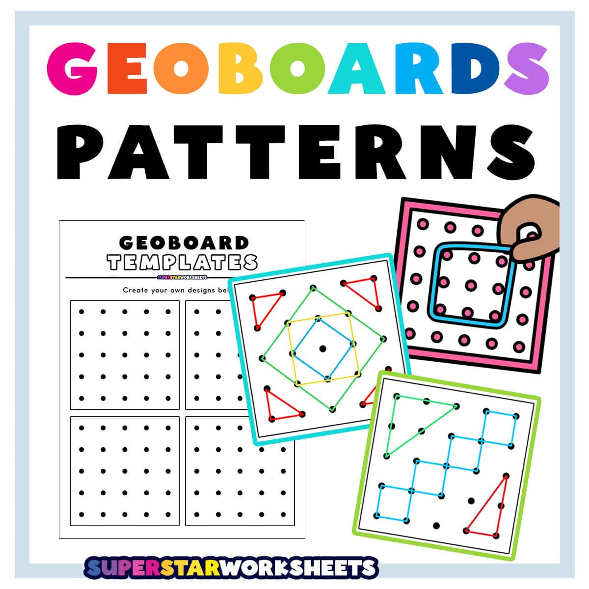 Geoboard Patterns - Superstar Worksheets regarding Geoboard Patterns Free Printable