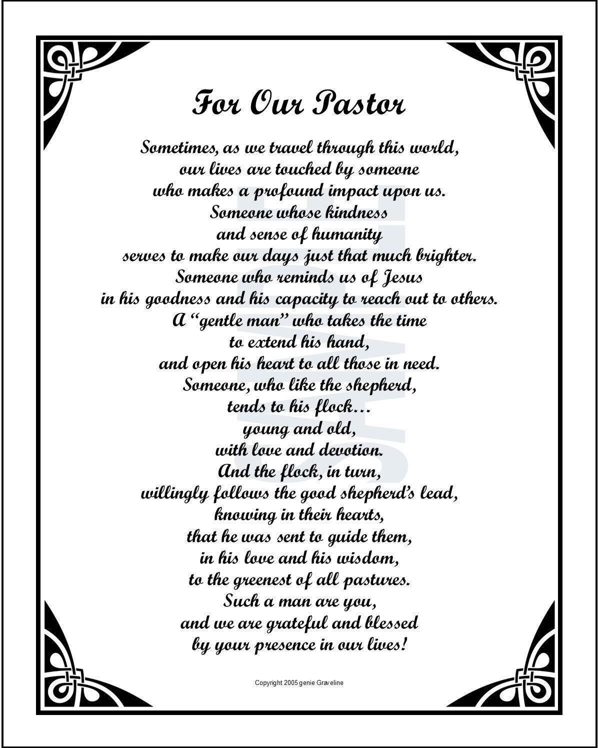 Gift For Our Pastor, Digital Download, Pastor Poem, Pastor Present within Free Printable Pastor Appreciation Poems