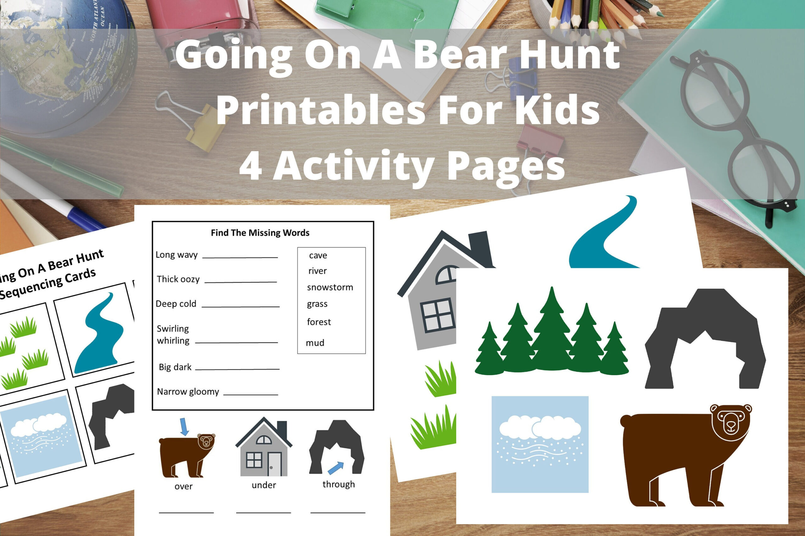Going On A Bear Hunt Printables For Kids, Sequencing Cards, Story regarding Going on a Bear Hunt Printables