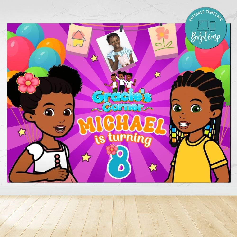 Gracie&amp;#039;S Corner Birthday Backdrop Digital File Template Diy | Bobotemp regarding Gracie&amp;amp;#039;s Corner Images Free Printable