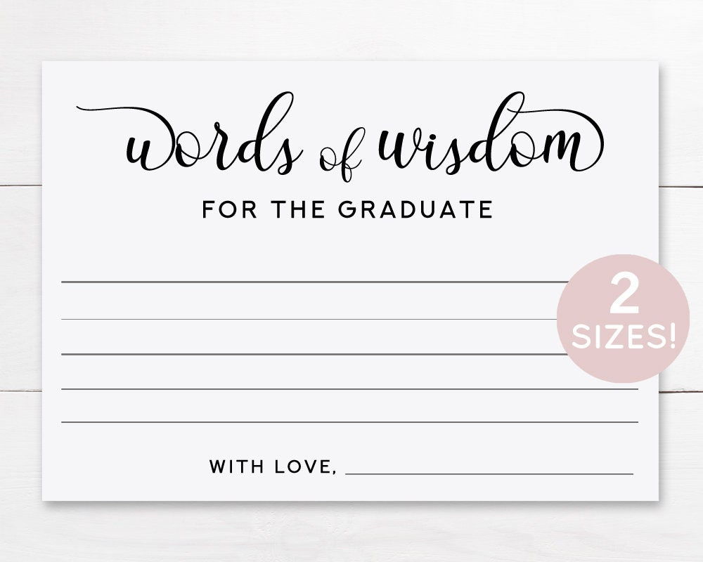 Graduate Words Of Wisdom Cards Printable, Graduate Advice Card inside Free Printable Words Of Wisdom Cards Graduation