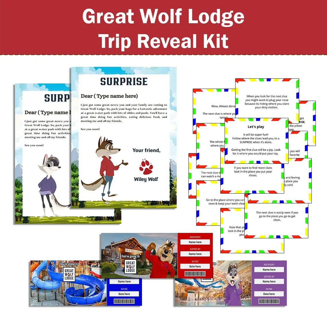 Great Wolf Lodge Trip Reveal - Super Creative | Hotmart for Great Wolf Lodge Surprise Printable Free
