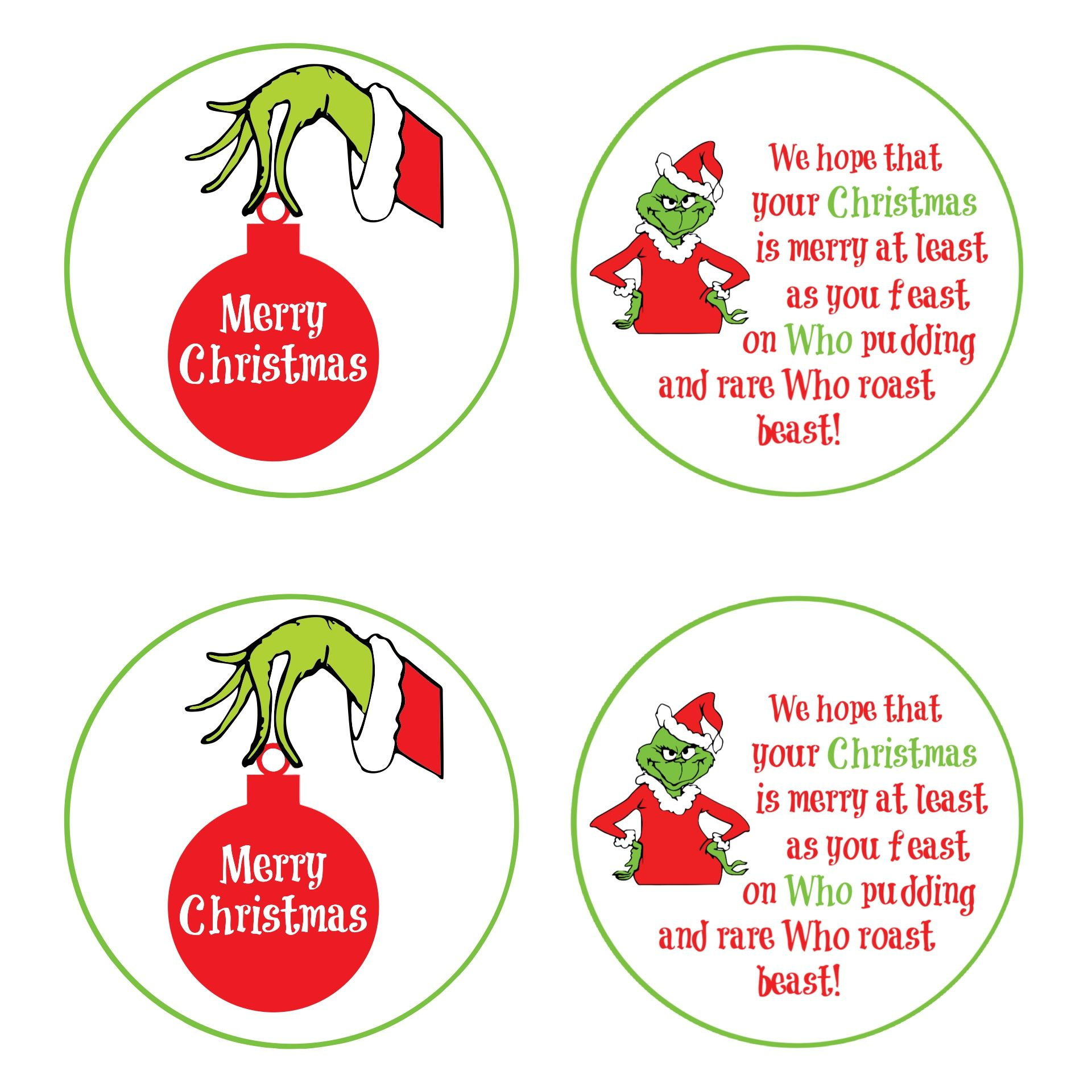 Grinch Pills Tags - 10 Free Pdf Printables | Printablee for Free Printable Grinch Candy Cane Tags