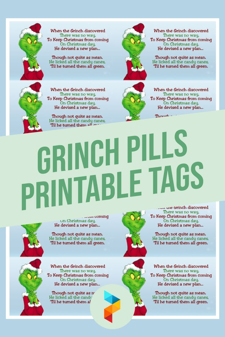 Grinch Pills Tags - 10 Free Pdf Printables | Printablee throughout Free Grinch Pills Printable Tags