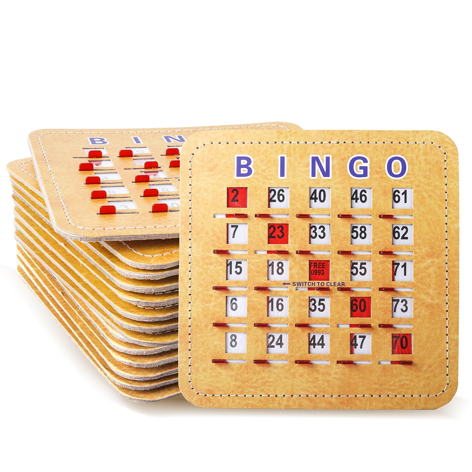 Gse 100-Pack Shutter Bingo Cards: 5-Ply Stitched, Sliding Window in Bingo Cards Slide Windows