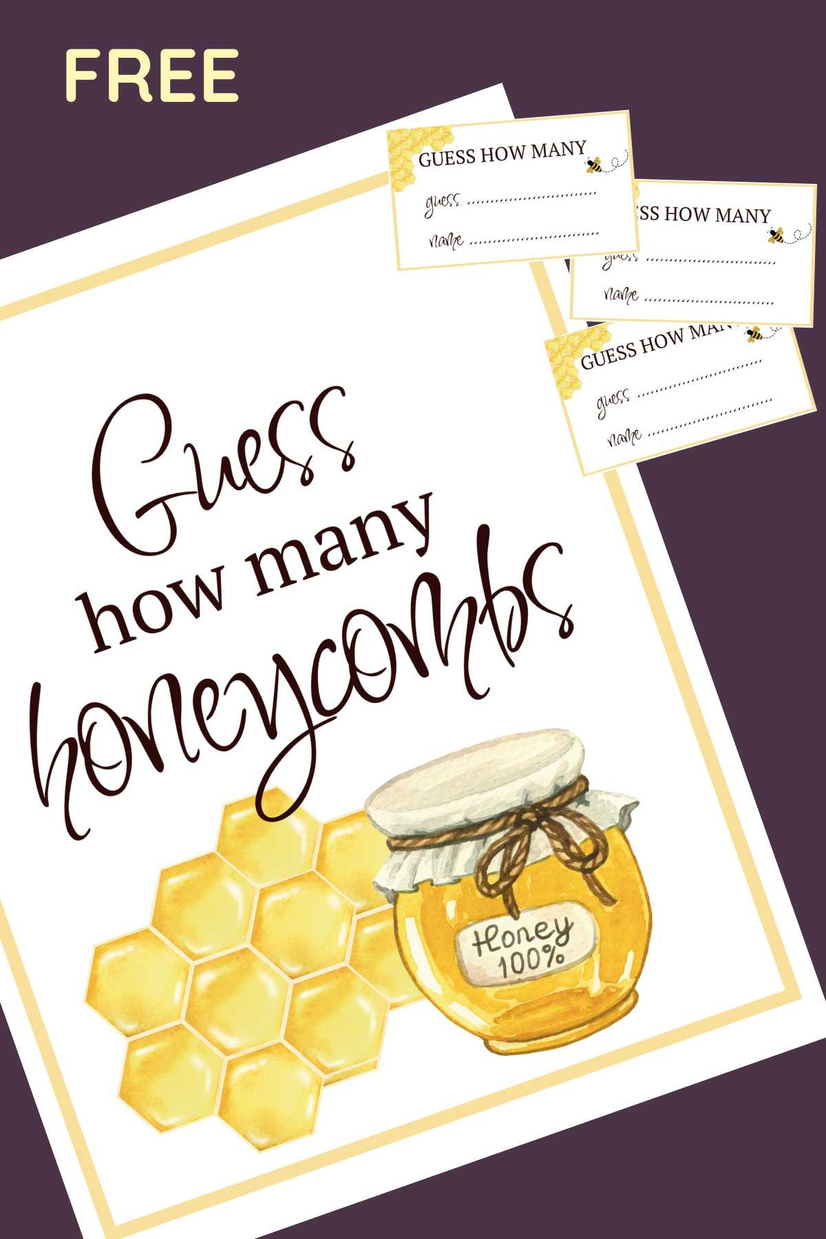 Guess How Many Honeycombs Free Printable regarding Guess How Many Honeycombs Free Printable