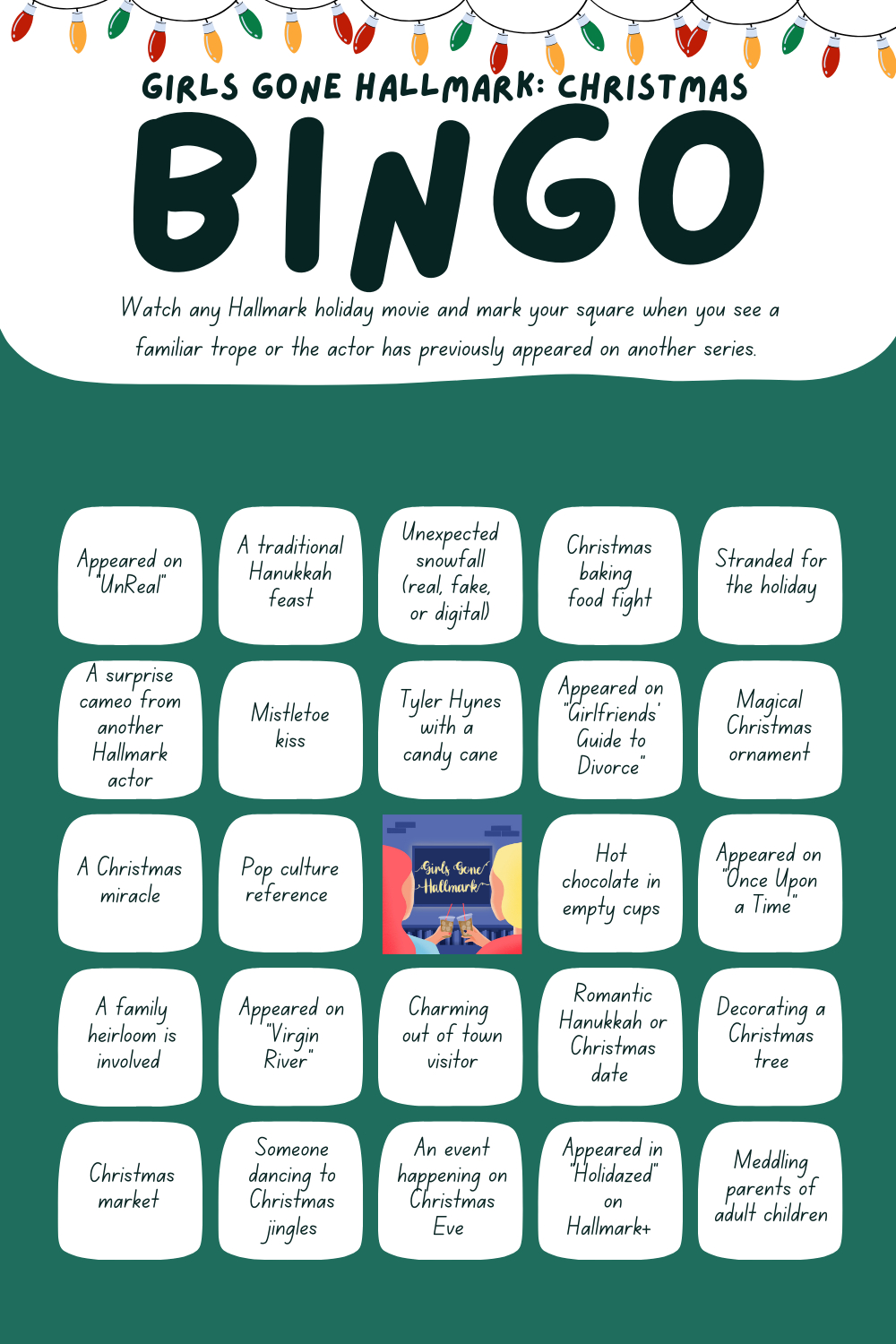 Hallmark Christmas Movie Bingo Card - Girls Gone Hallmark regarding Hallmark Movie Bingo Cards