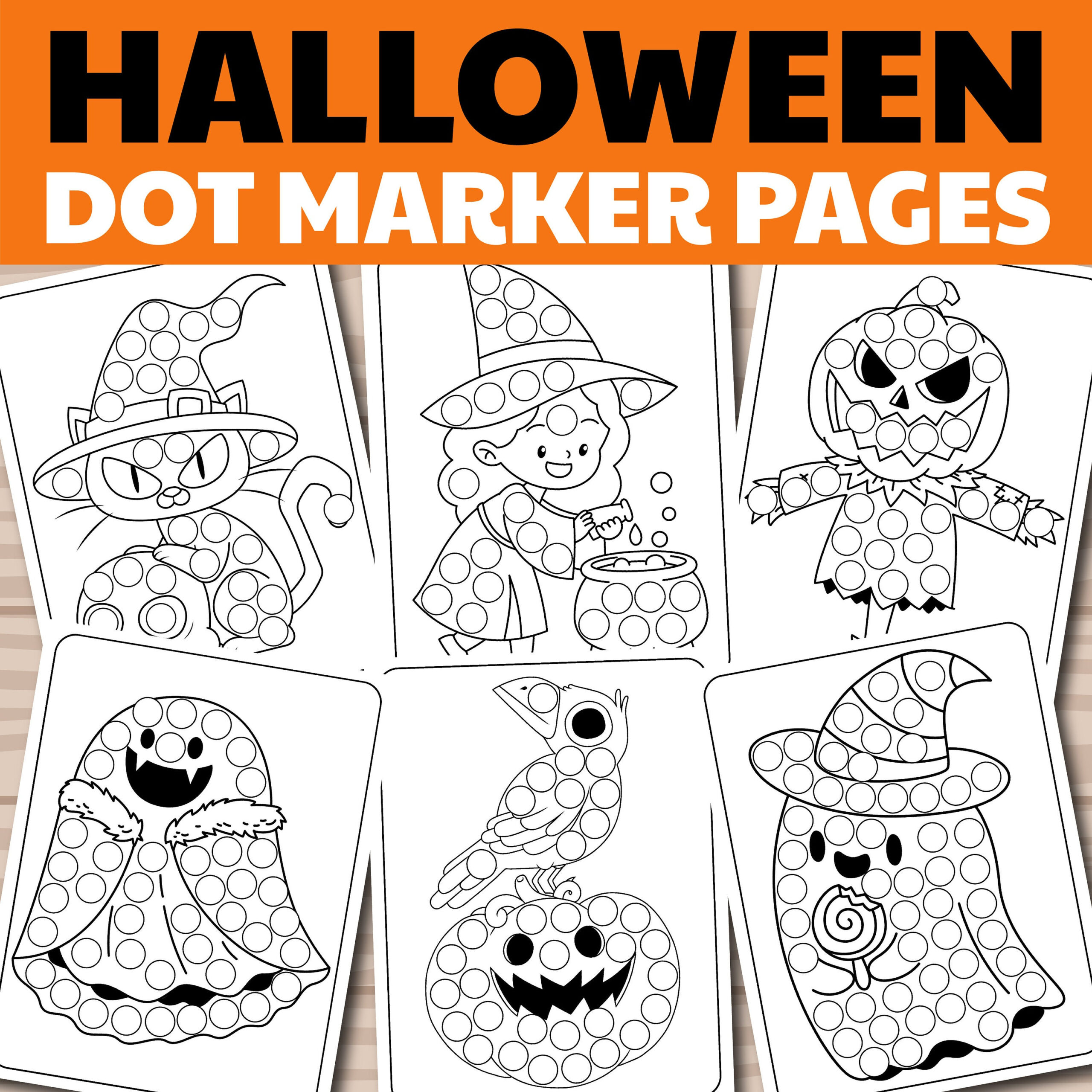 Halloween Dot Marker Printable, Dot Markers Aktivität, Dot Marker for Do A Dot Halloween Printables