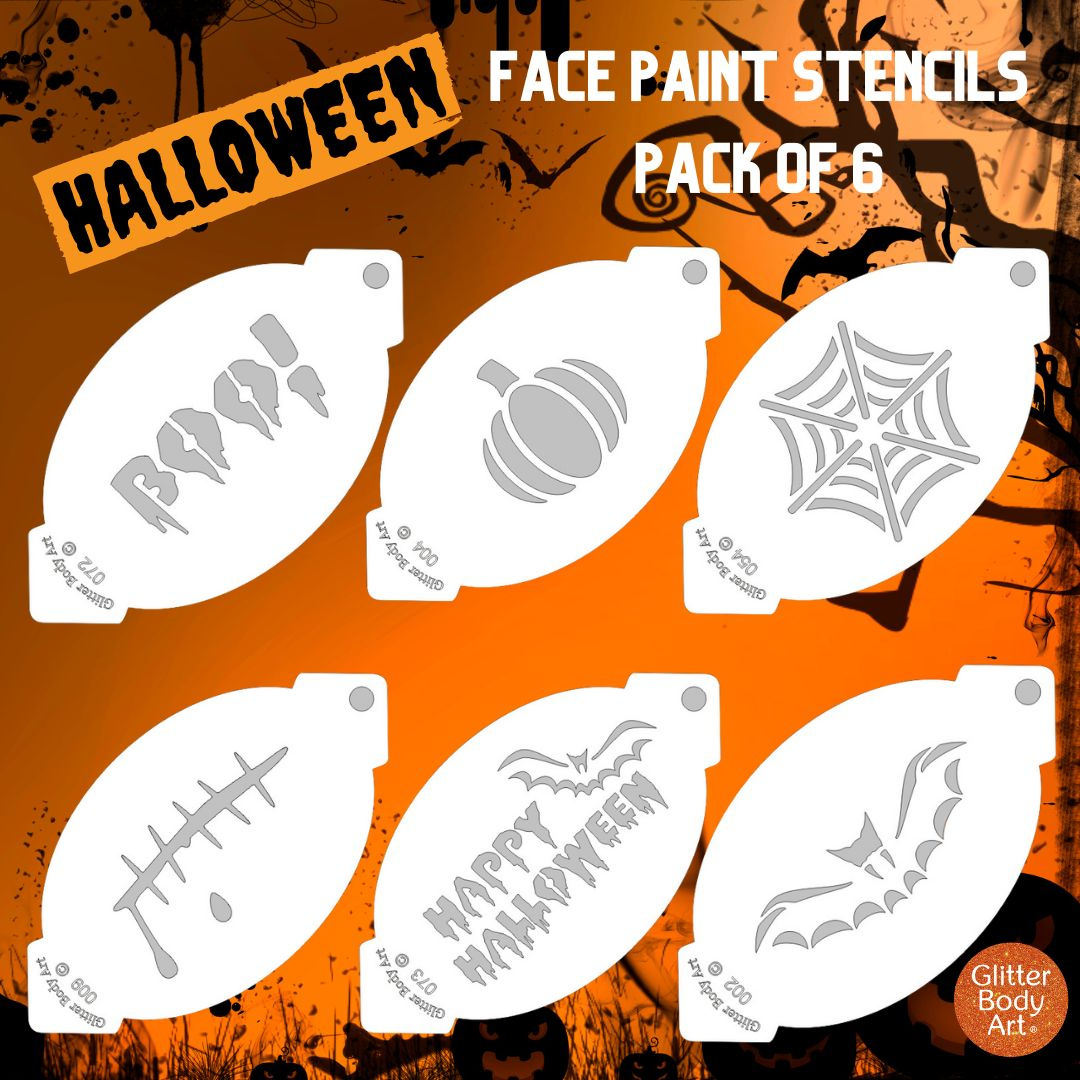 Halloween Face Painting Stencil Pack - Temporary Tattoo Store pertaining to Free Printable Face Painting Stencils