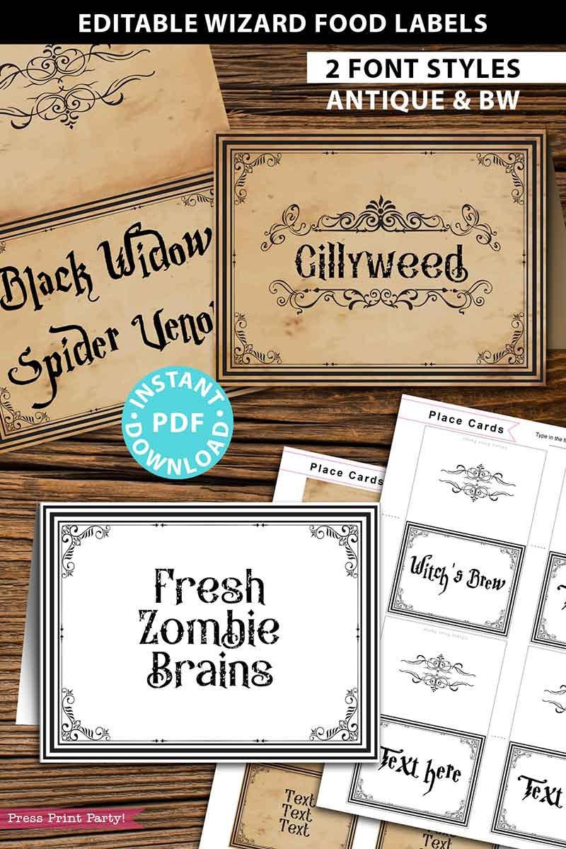 Halloween Or Harry Potter Food Label Printables within Harry Potter Food Labels Free Printable