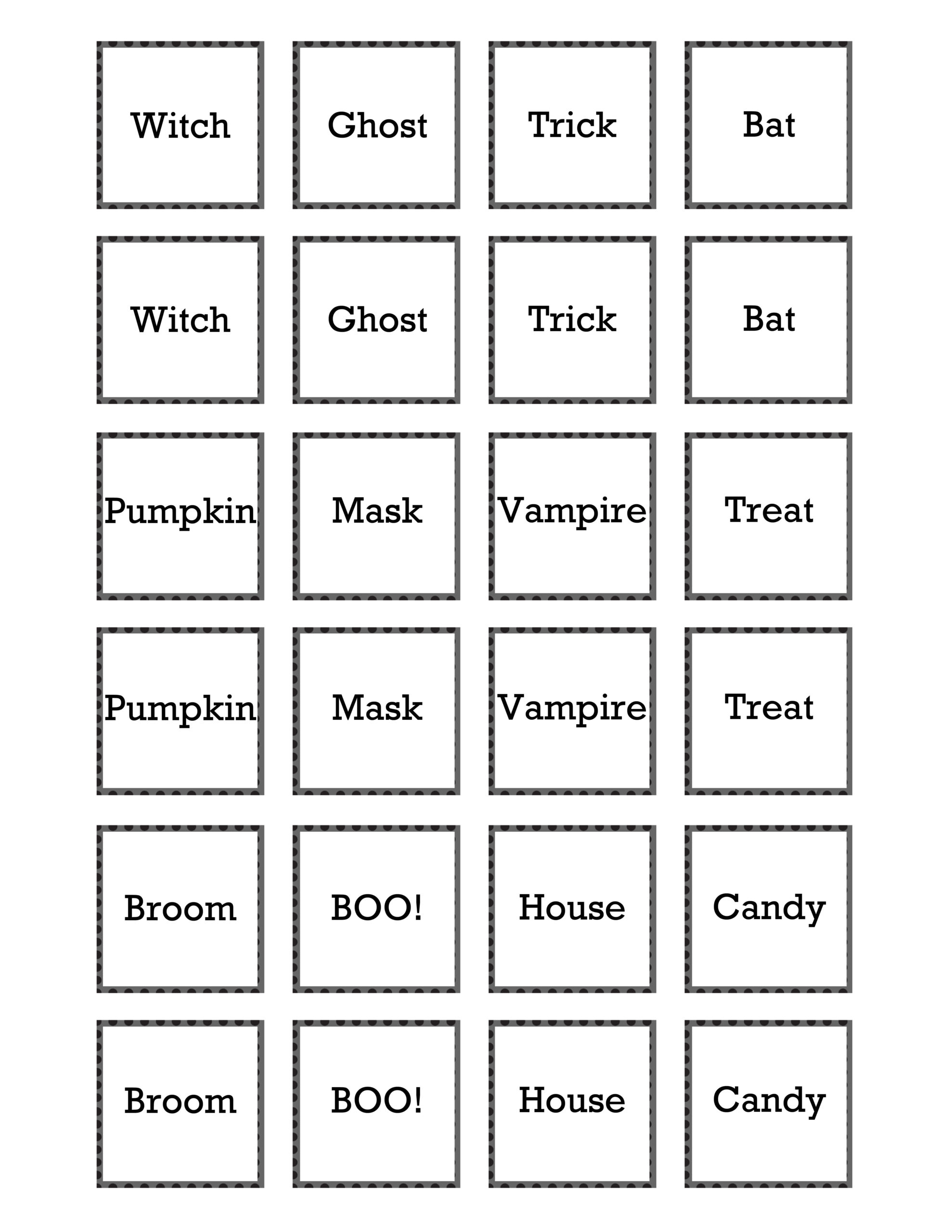 Halloween Printable Memory Game - 30 Minute Crafts inside Free Printable Memory Games For Adults