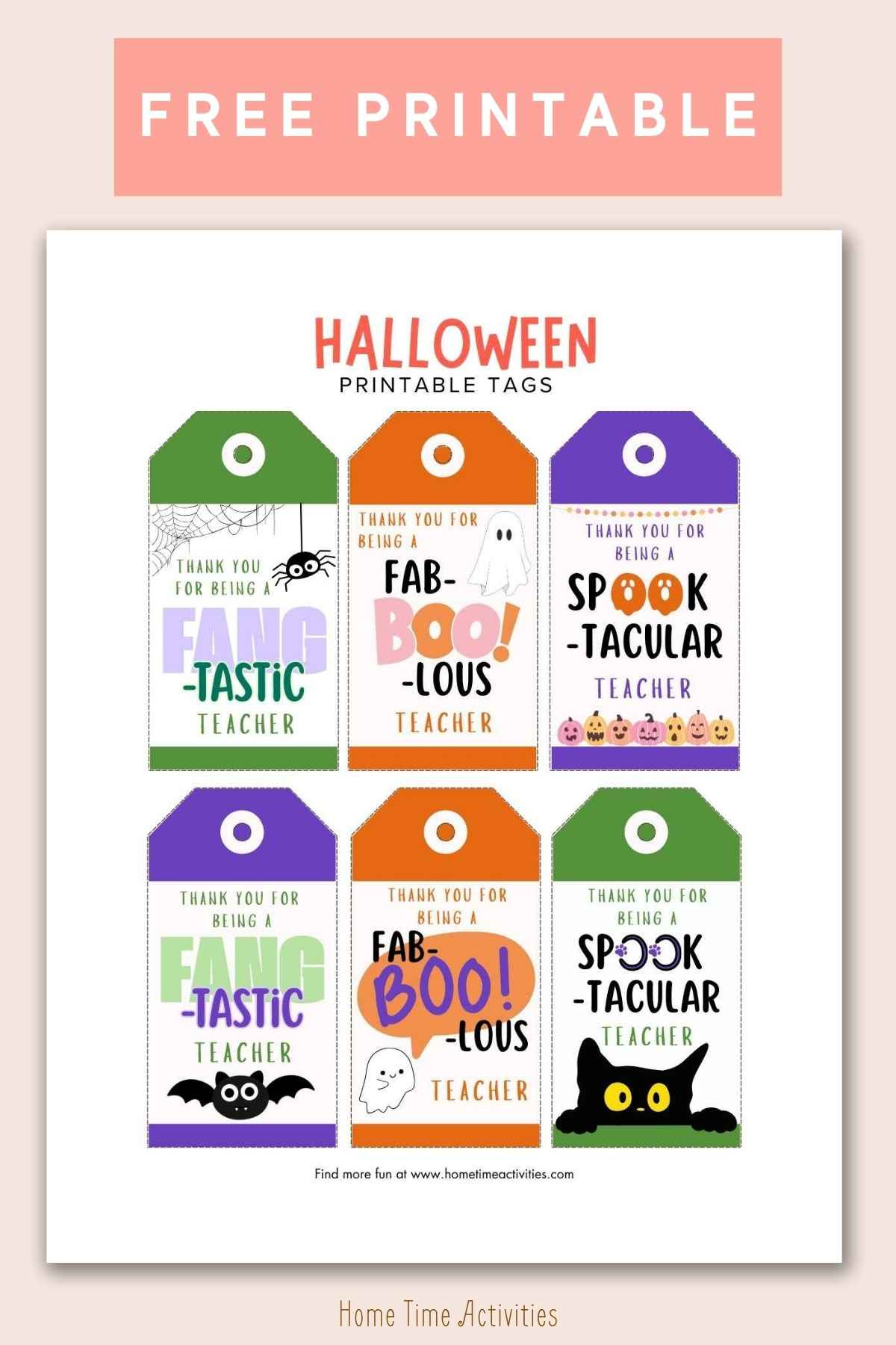 Halloween Teacher Gift Tags - Free Printable within Free Printable Halloween Tags For Teachers