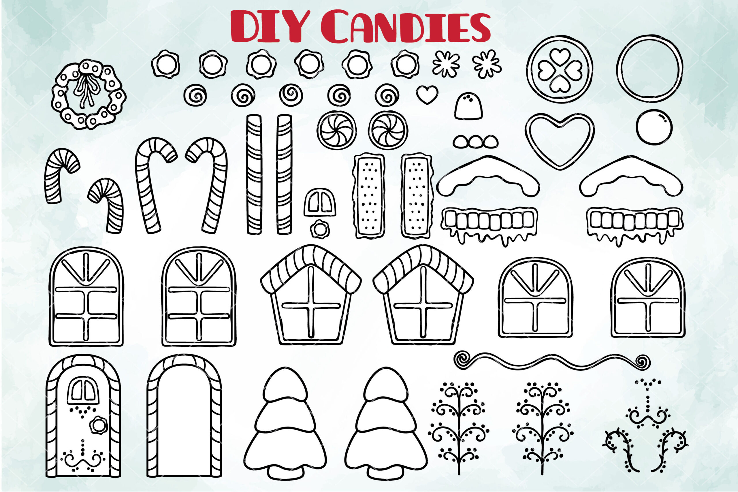 Hand Drawn Gingerbread Cookies | Diy Boy &amp;amp; Girl | Christmas Candy pertaining to Printable Candy For Gingerbread House