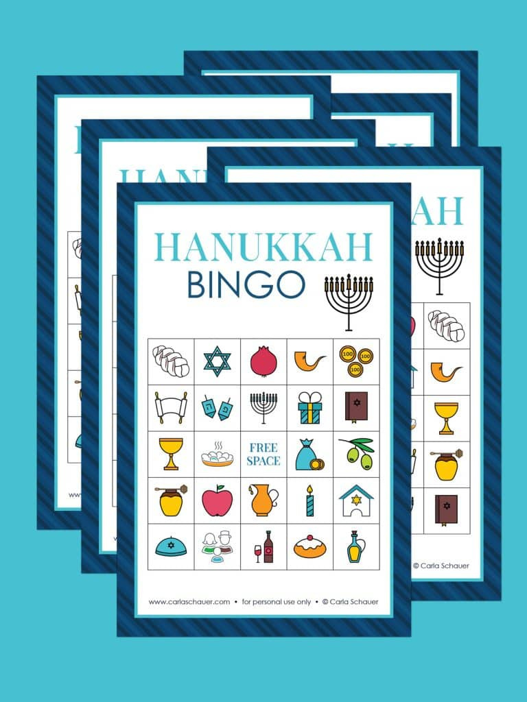 Hanukkah Bingo Cards (Free Printable Chanukah Game!) - Carla intended for Hanukkah Bingo Cards Free Printable