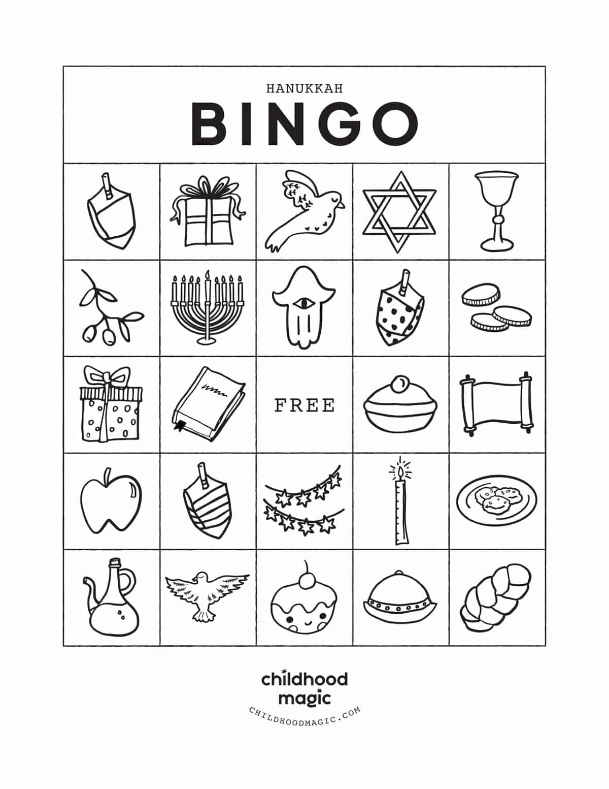 Hanukkah Bingo - Childhood Magic inside Hanukkah Bingo Cards Free Printable