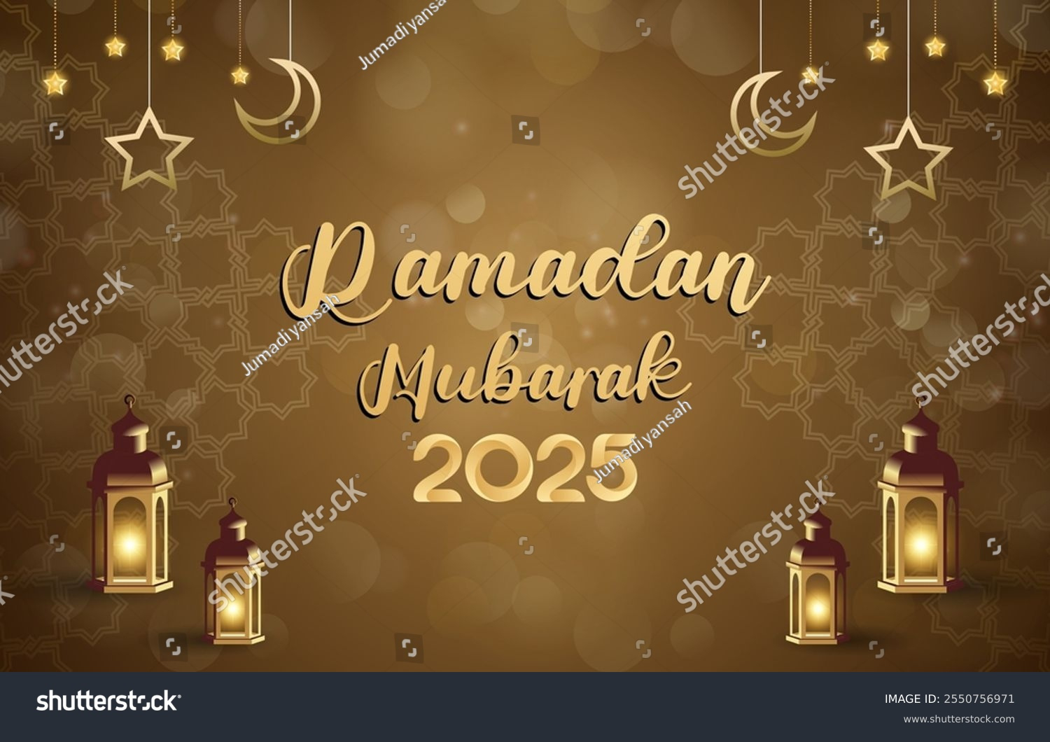 Happy Ramadan Mubarak 2025 Template Banner Stock Vector (Royalty intended for Happy Ramadan 2025 Signs Printable