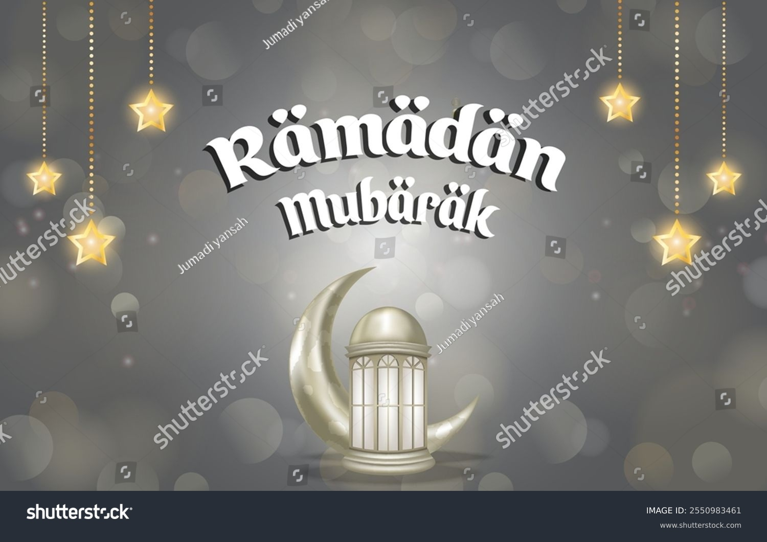 Happy Ramadan Mubarak 2025 Template Banner Stock Vector with Happy Ramadan 2025 Signs Printable